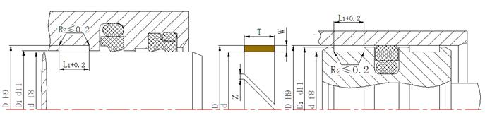 食品級密封件,導(dǎo)向環(huán)DST截面結(jié)構(gòu)圖