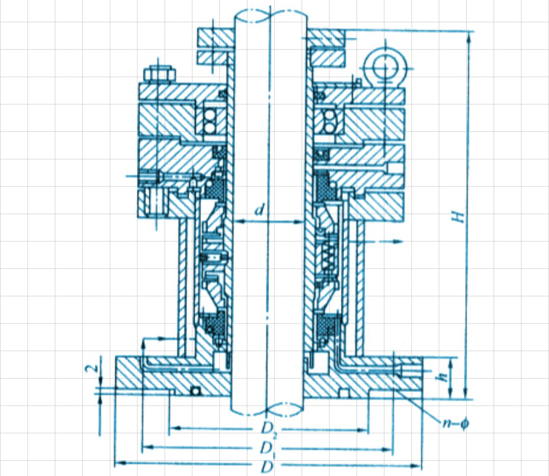 端面彈簧釜用機(jī)械密封件結(jié)構(gòu)圖